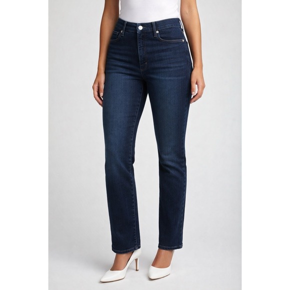 Good American Denim - Good American Good Classic Slim Straight Jeans NWT Size 15 Dark Wash 28" Inseam